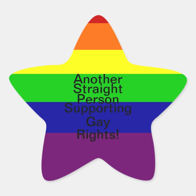 Support Gay Rights Star Sticker (Front)