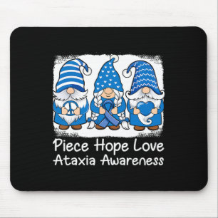 Support Gnomes With Ribbon Blue Ataxia Awareness 1 Mouse Pad