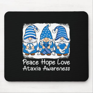 Support Gnomes With Ribbon Blue Ataxia Awareness Mouse Pad