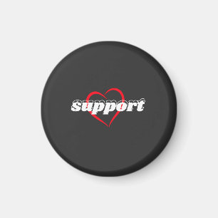 Support Heart Design – Red Love Symbol with Bold  Magnet
