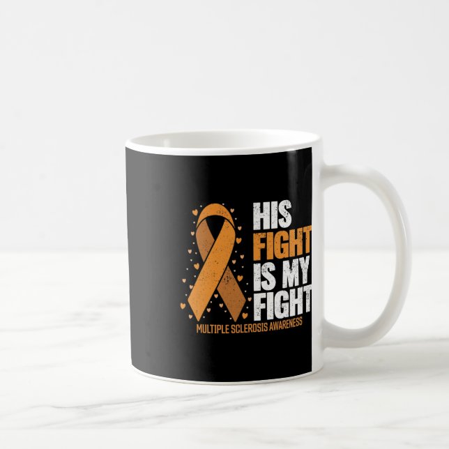Support His Fight My Fight Multiple Sclerosis Awar Coffee Mug (Right)