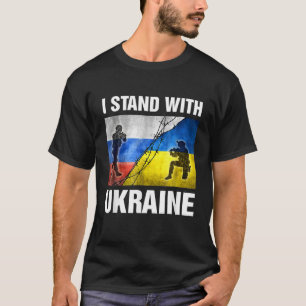 Support I Stand' With Ukraine American Ukrainian F T-Shirt