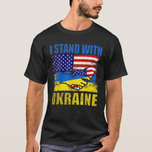 Support I Stand With Ukraine American Ukrainian Fl T-Shirt