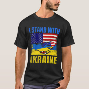 Support I Stand With Ukraine American Ukrainian Fl T-Shirt