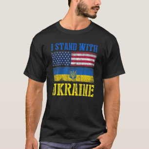 Support I Stand With Ukraine American Ukrainian Fl T-Shirt