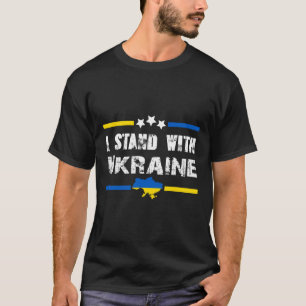 Support I Stand With Ukraine Flag American Ukraini T-Shirt