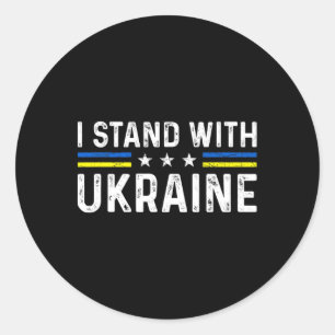 Support I Stand With Ukraine Ukrainian Flag Classic Round Sticker