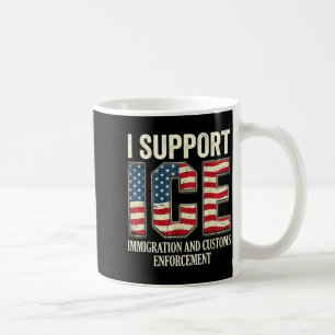 Support ice immigration officers american flag coffee mug