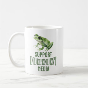Support Independent Media Frog Watercolor Coffee Mug