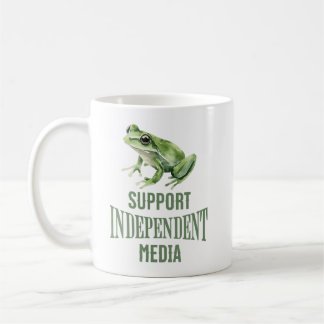 Support Independent Media Frog Watercolor Coffee Mug