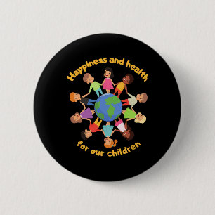Support International Children's Day Planet Earth 6 Cm Round Badge