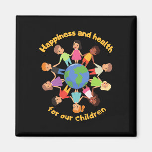 Support International Children's Day Planet Earth  Magnet