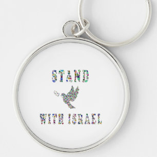 Support Israel – Gemstone Lettering Design Key Ring