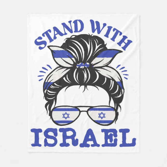 Support Israel - I Stand With Israel  Fleece Blanket (Front)