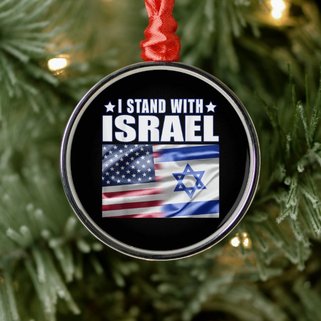 Support Israel I Stand with Israel  Metal Ornament (Tree)