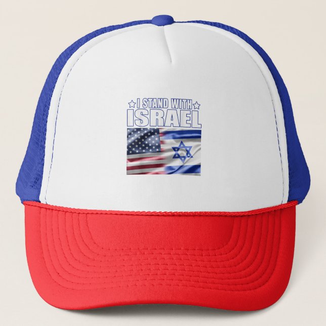 Support Israel I Stand with Israel  Trucker Hat (Front)