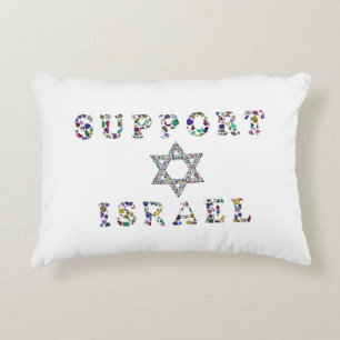 Support Israel Star of David Typography Decorative Cushion