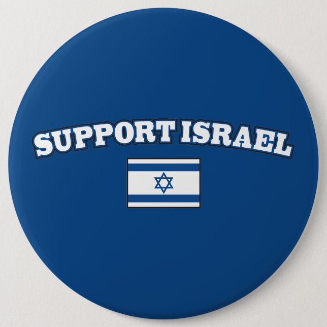 Support Israel with Flag 6 Cm Round Badge (Front)