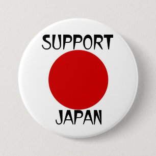 SUPPORT JAPAN - Japan Earthquake Relief 7.5 Cm Round Badge