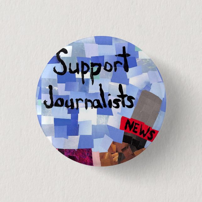 Support Journalists 3 Cm Round Badge (Front)