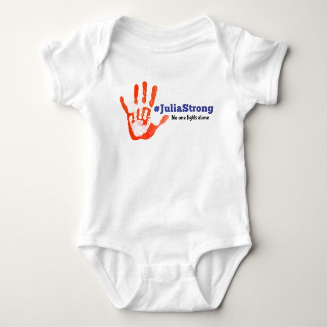 Support Julia's Fight!  Warrior Handprint Baby Bodysuit (Front)