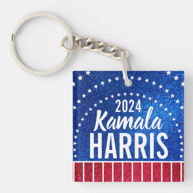 Support Kamala Harris 2024 Progress and Unity Key Ring (Front)