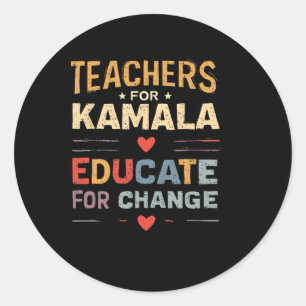 Support Kamala Harris Education Teacher Harris Classic Round Sticker