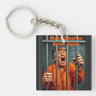 Support Kamala Walz Justice Trump Funny Satire Key Ring