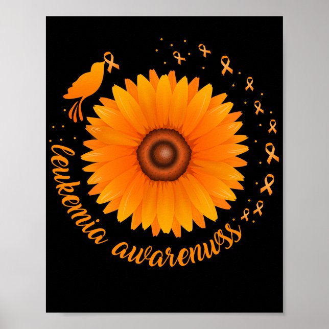Support Leukaemia Awareness Sunflower Poster (Front)