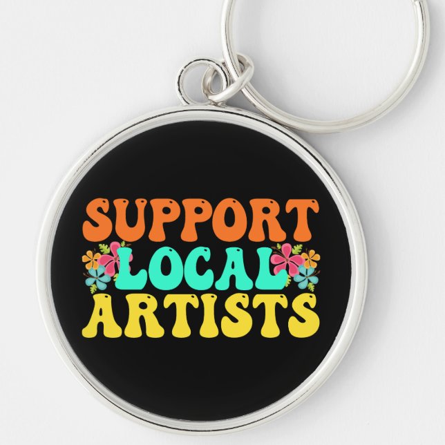 Support Local Artists For Music Lover Key Ring (Front)