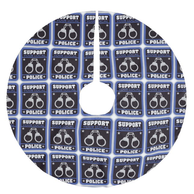 Support Local Police Brushed Polyester Tree Skirt (Front)