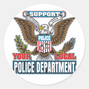 Support Local Police Classic Round Sticker