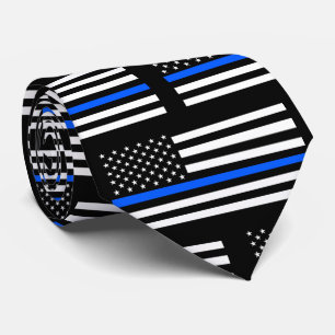 Support Local Police Thin Blue Line Tie