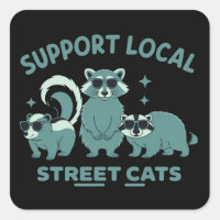 Support Local Street Cat Funny Racoon Opossum