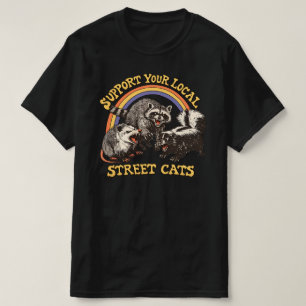 Support local street cats -Racoon and Opossum Art T-Shirt