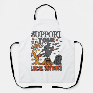 Support Local Witches Halloween Witch Cauldron Pum Apron