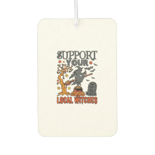 Support Local Witches Halloween Witch Cauldron Pum Car Air Freshener