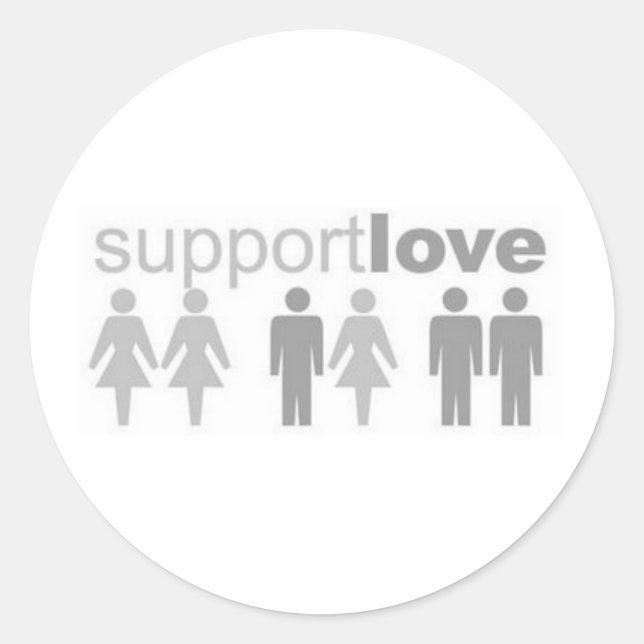 support-love classic round sticker (Front)