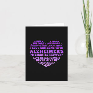 Support Love Heimer's Awareness Heart Typography W Card