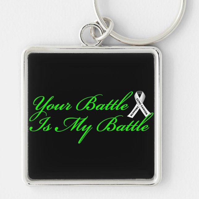 Support Lung Cancer Key Chain Keychain Fob (Front)