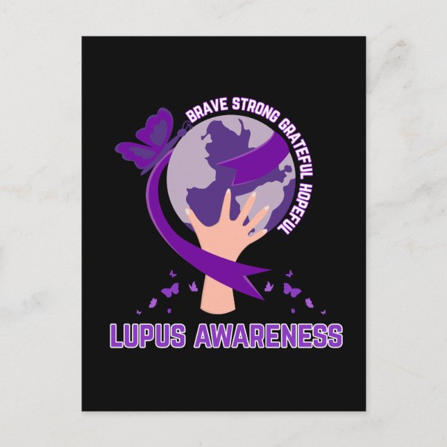 Support lupus awareness survivor warrior postcard (Front)