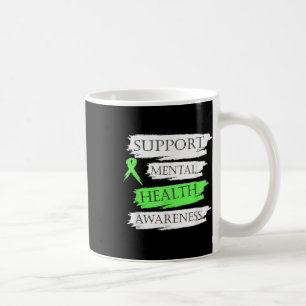 Support Mental Health Awareness Green Riboon Coffee Mug