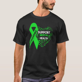 Support Mental Health Green Ribbon Mental Health A T-Shirt