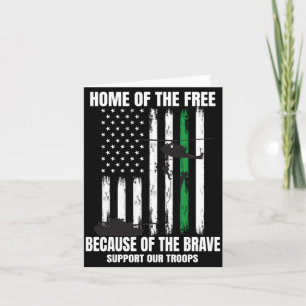 Support Military Aamerican Flag Thin Green Line Card