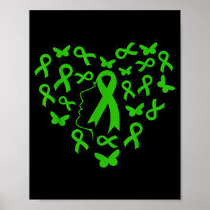 Support Mitochondrial Disease Woman Heart Green Ri Poster