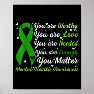 Support Motivational Mental Health Awareness Men Poster