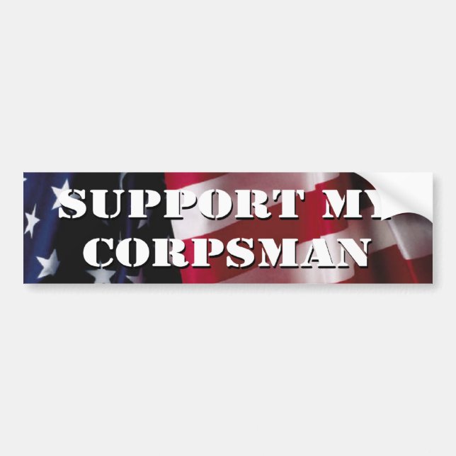Support My Corpsman Bumper Sticker (Front)