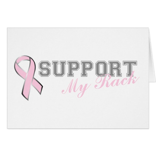 Support My Rack Pink Ribbon Card (Front Horizontal)