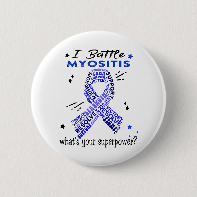 Support Myositis Warrior Gifts 6 Cm Round Badge (Front)