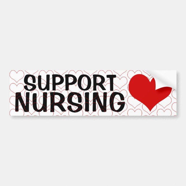 SUPPORT Nursing  (Heart) Bumper Sticker (Front)